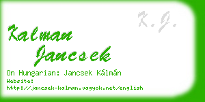 kalman jancsek business card